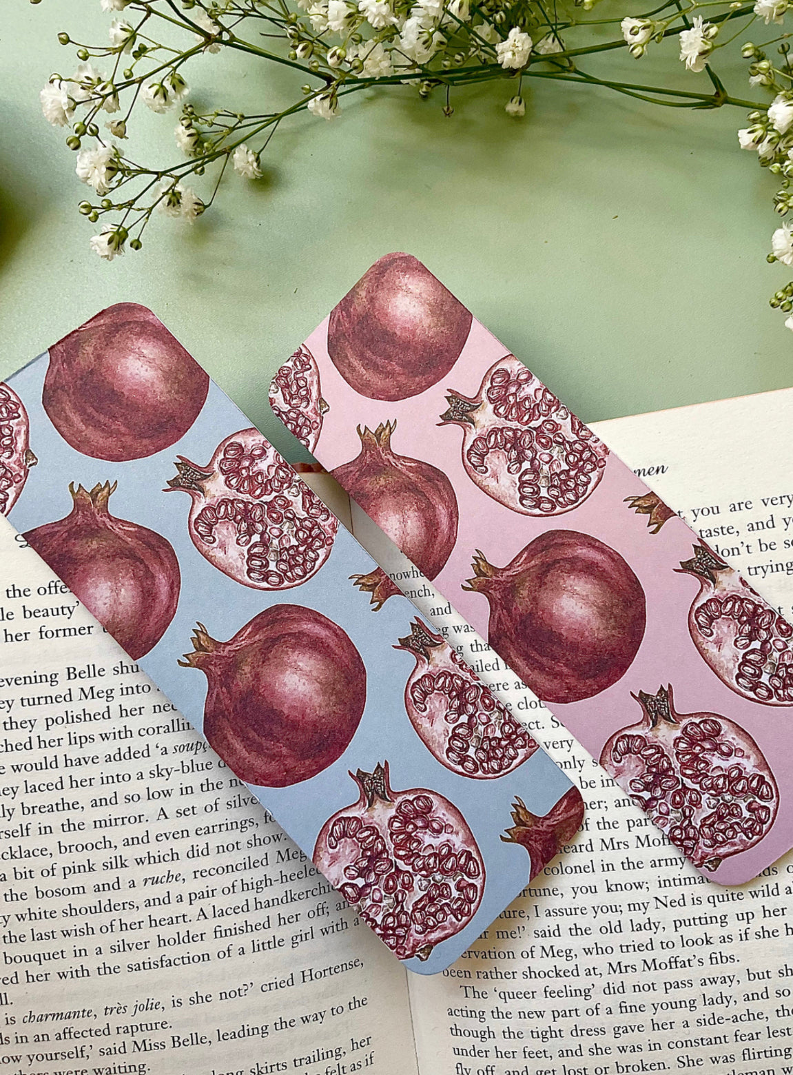 Botanical Pomegranate Watercolour Bookmark