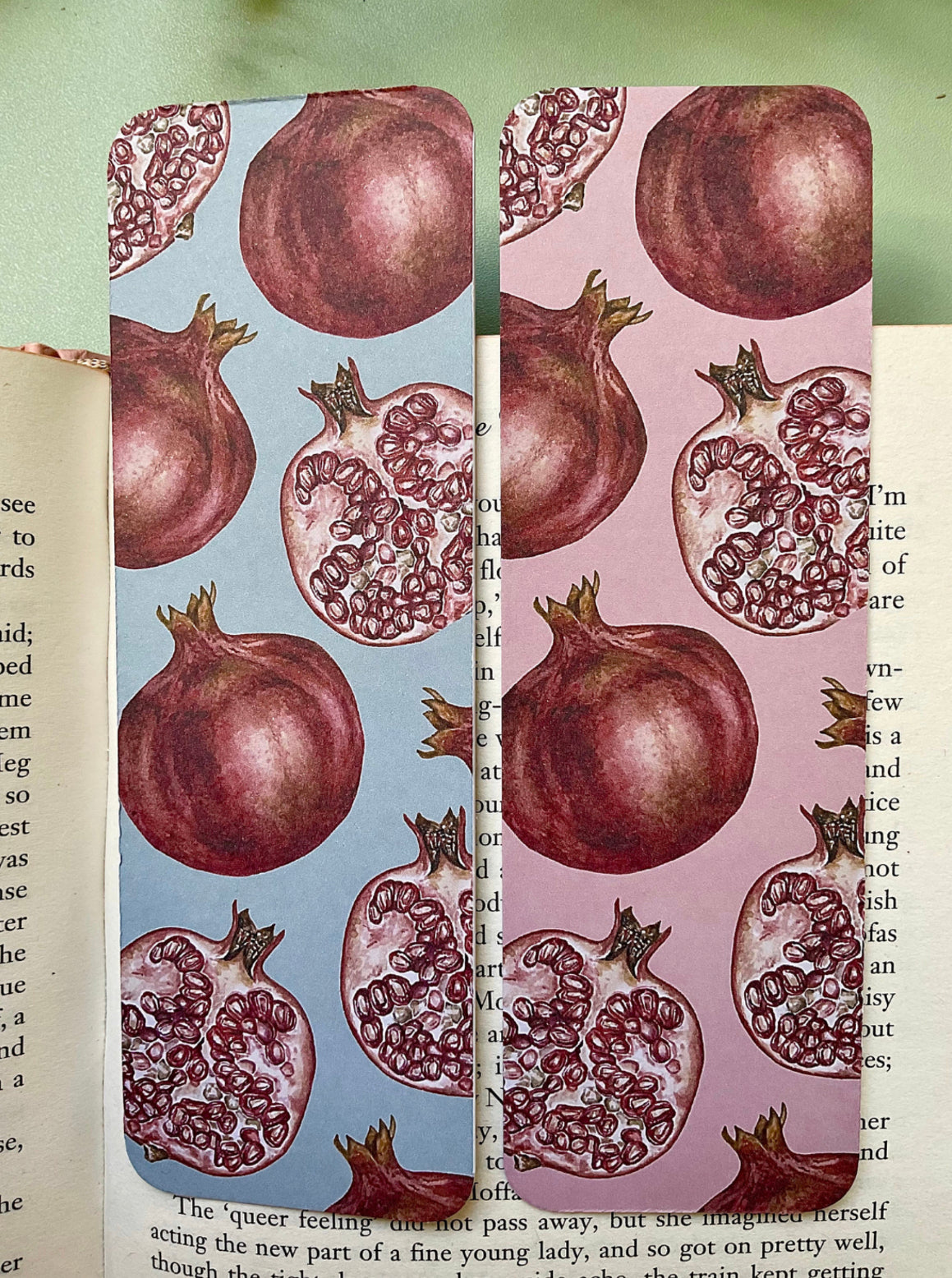 Botanical Pomegranate Watercolour Bookmark
