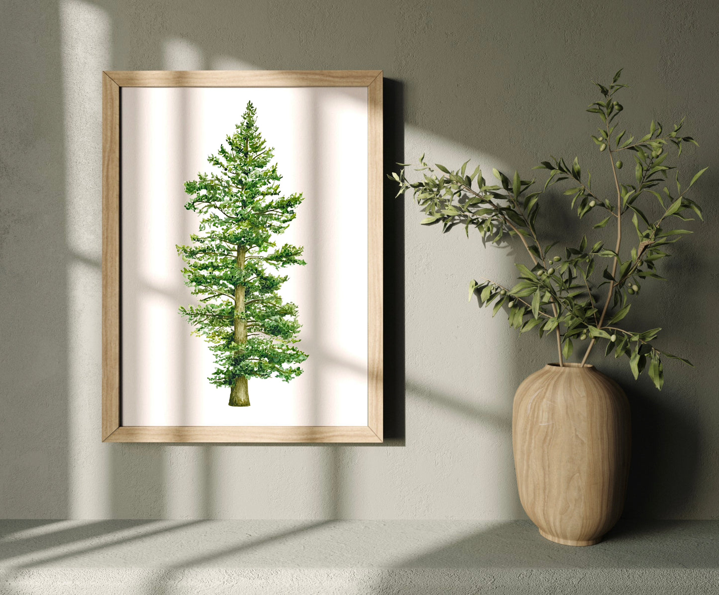Botanical Redwood Tree Watercolour Print