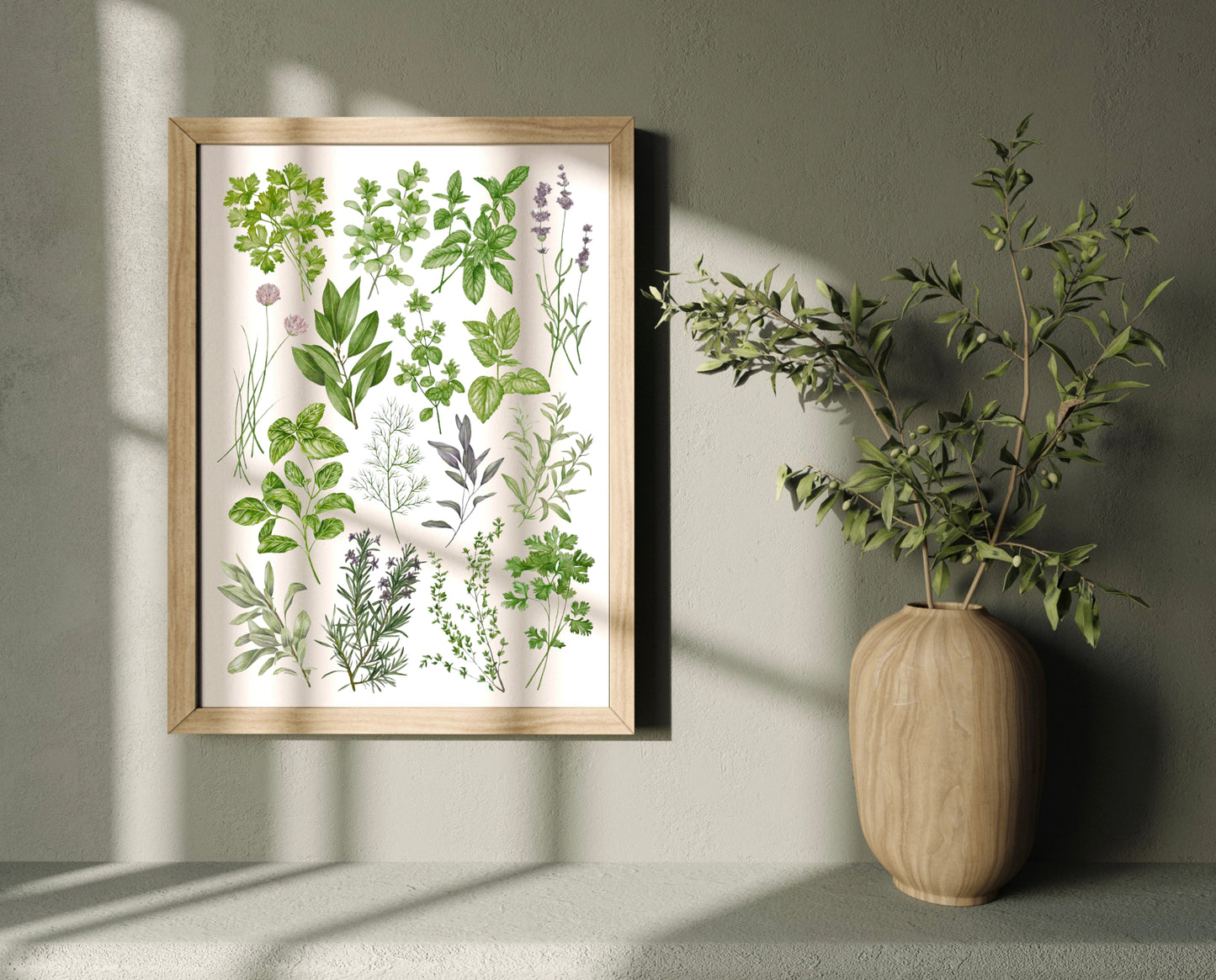 Botanical Herbs Watercolour Print