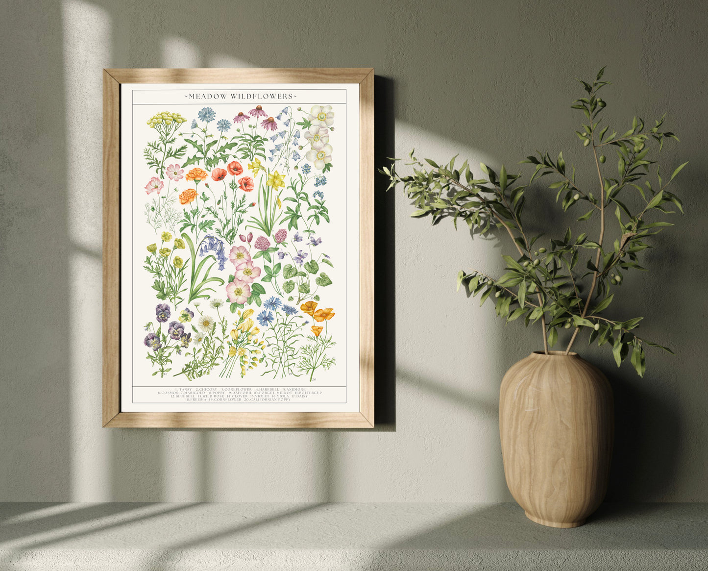 Botanical Wildflower Guide Watercolour Print