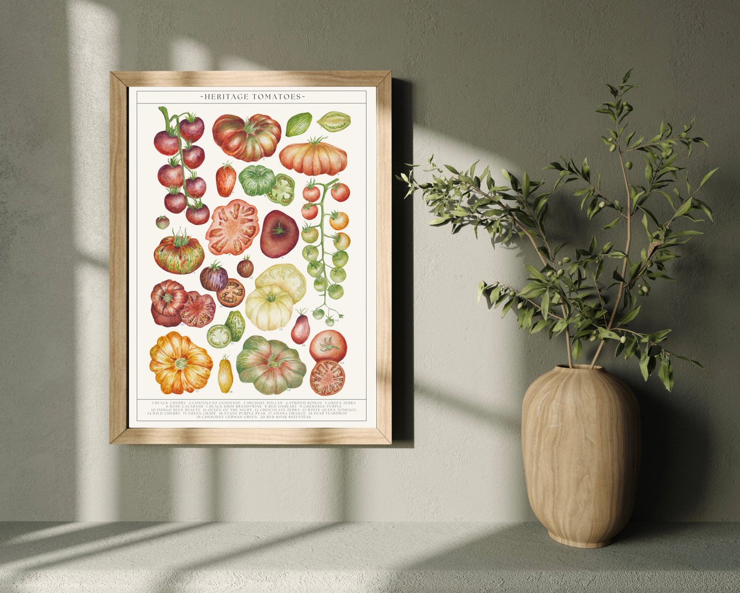 Botanical Tomatoes Guide Watercolour Print