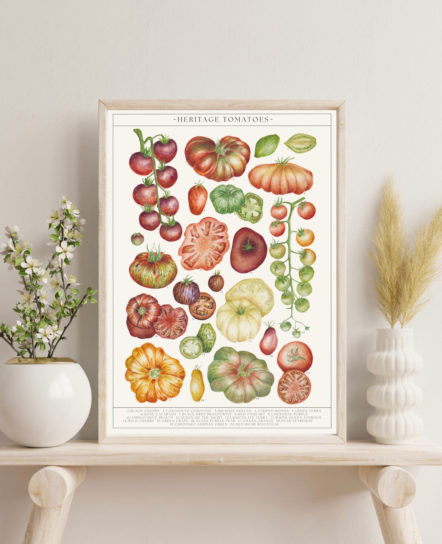 Botanical Tomatoes Guide Watercolour Print