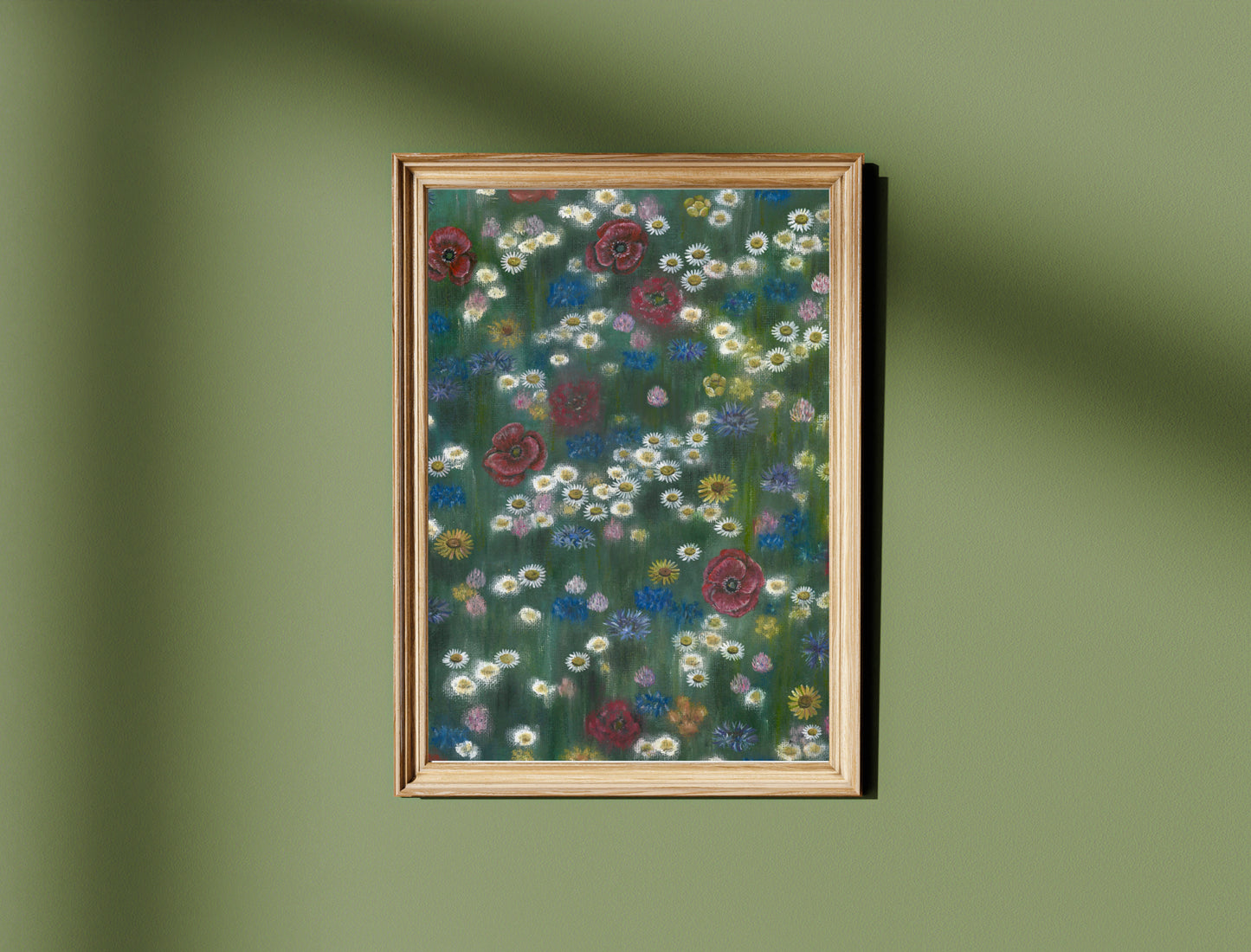 Impressionist Wildflower Field Oil Pastel Print