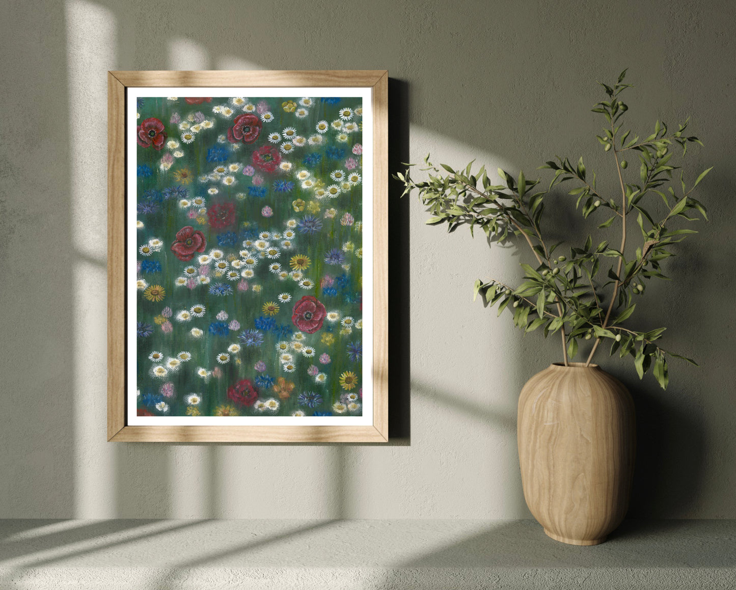 Impressionist Wildflower Field Oil Pastel Print