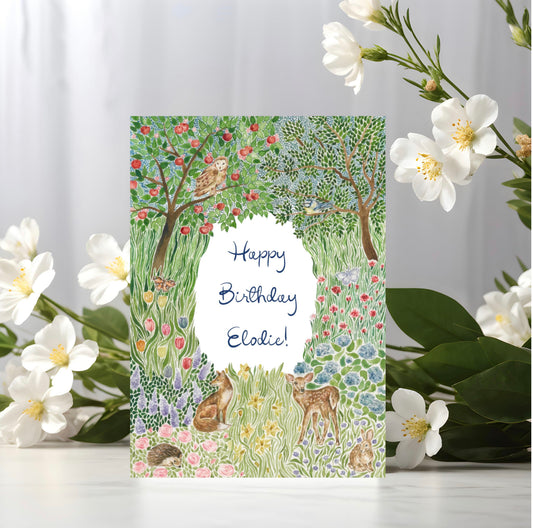 Personalised Woodland Greeting Card