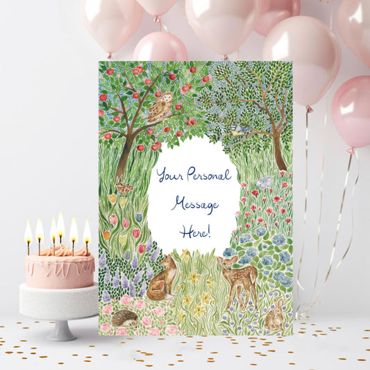 Personalised Woodland Greeting Card