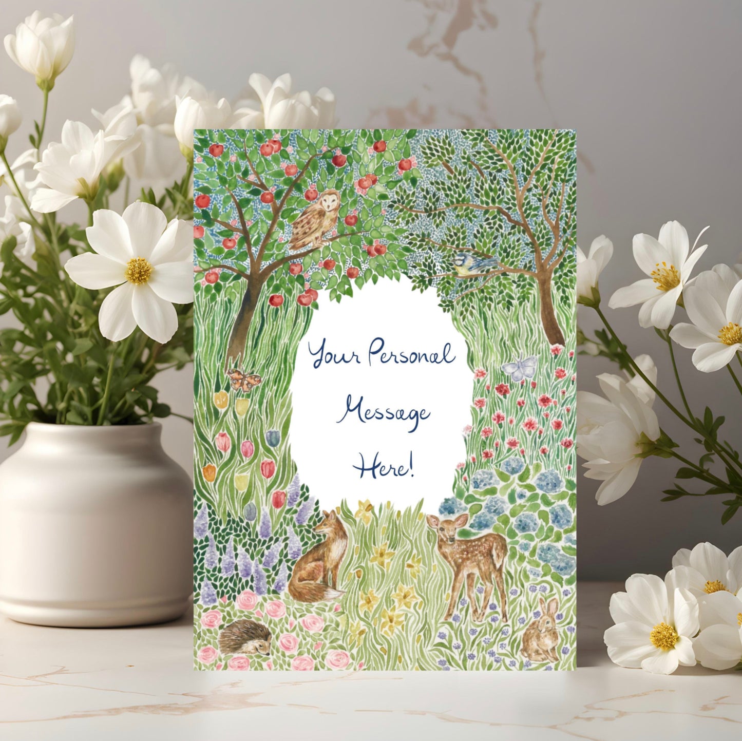 Personalised Woodland Greeting Card