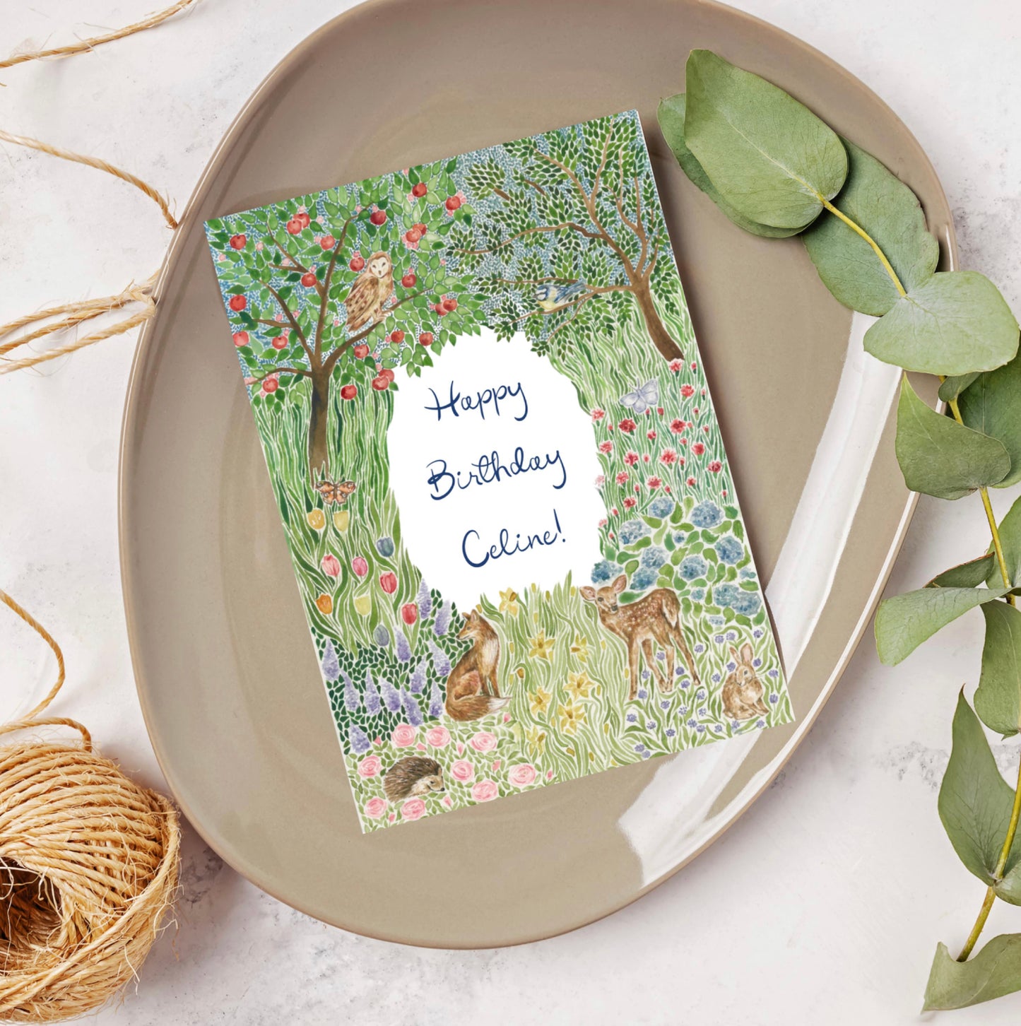 Personalised Woodland Greeting Card