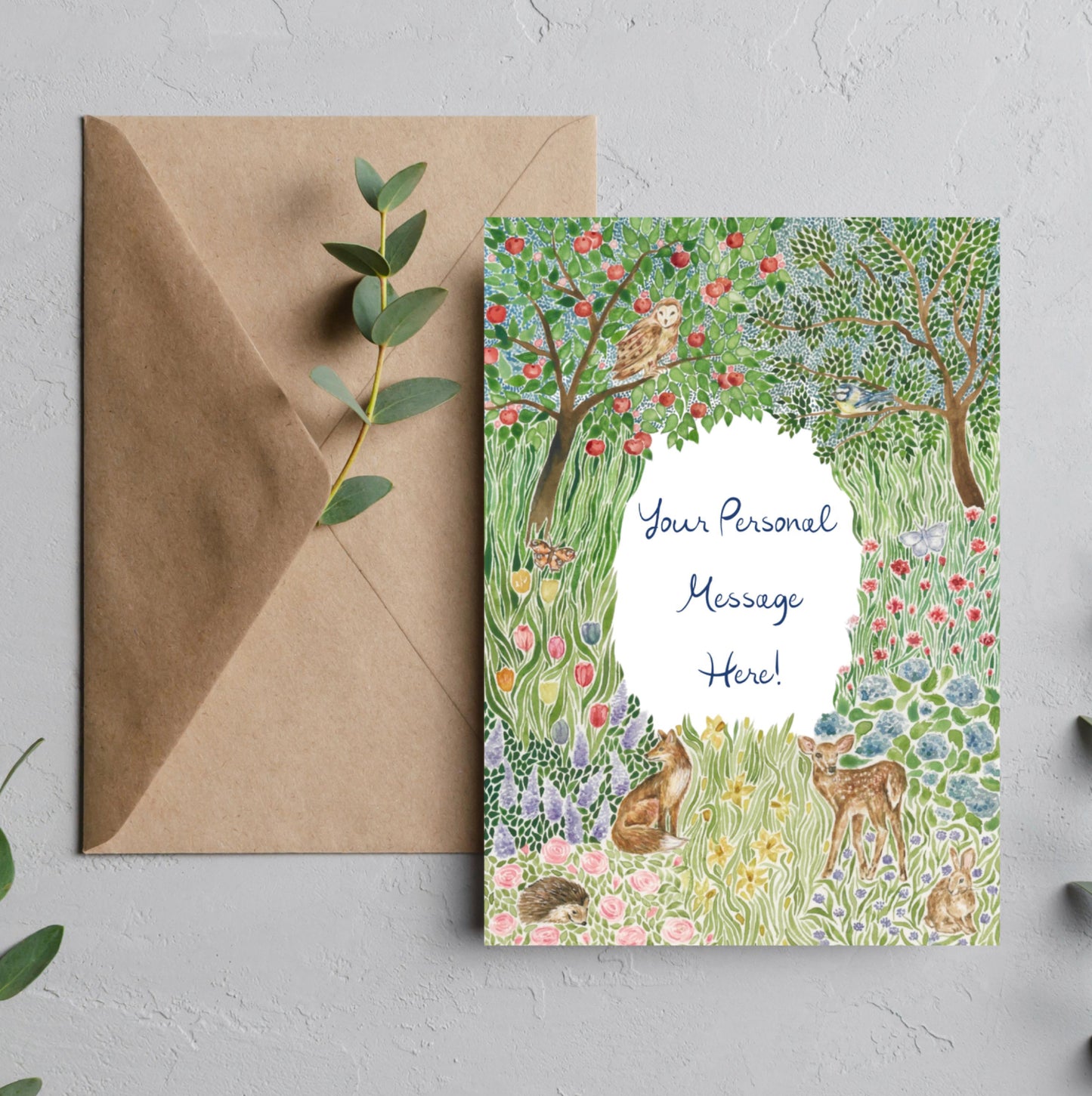 Personalised Woodland Greeting Card