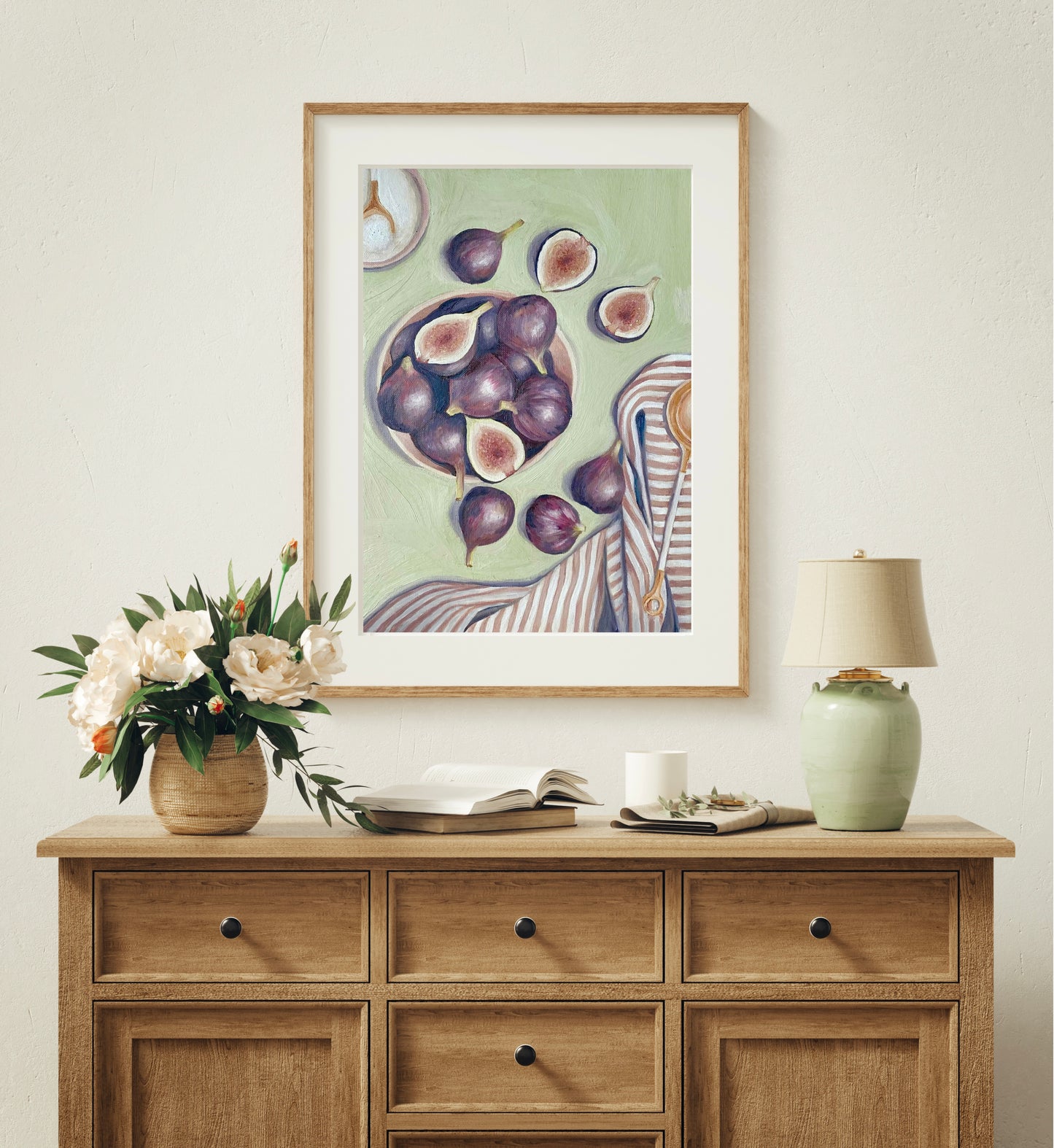 Figs Tablescape Still life Oil Painting Print