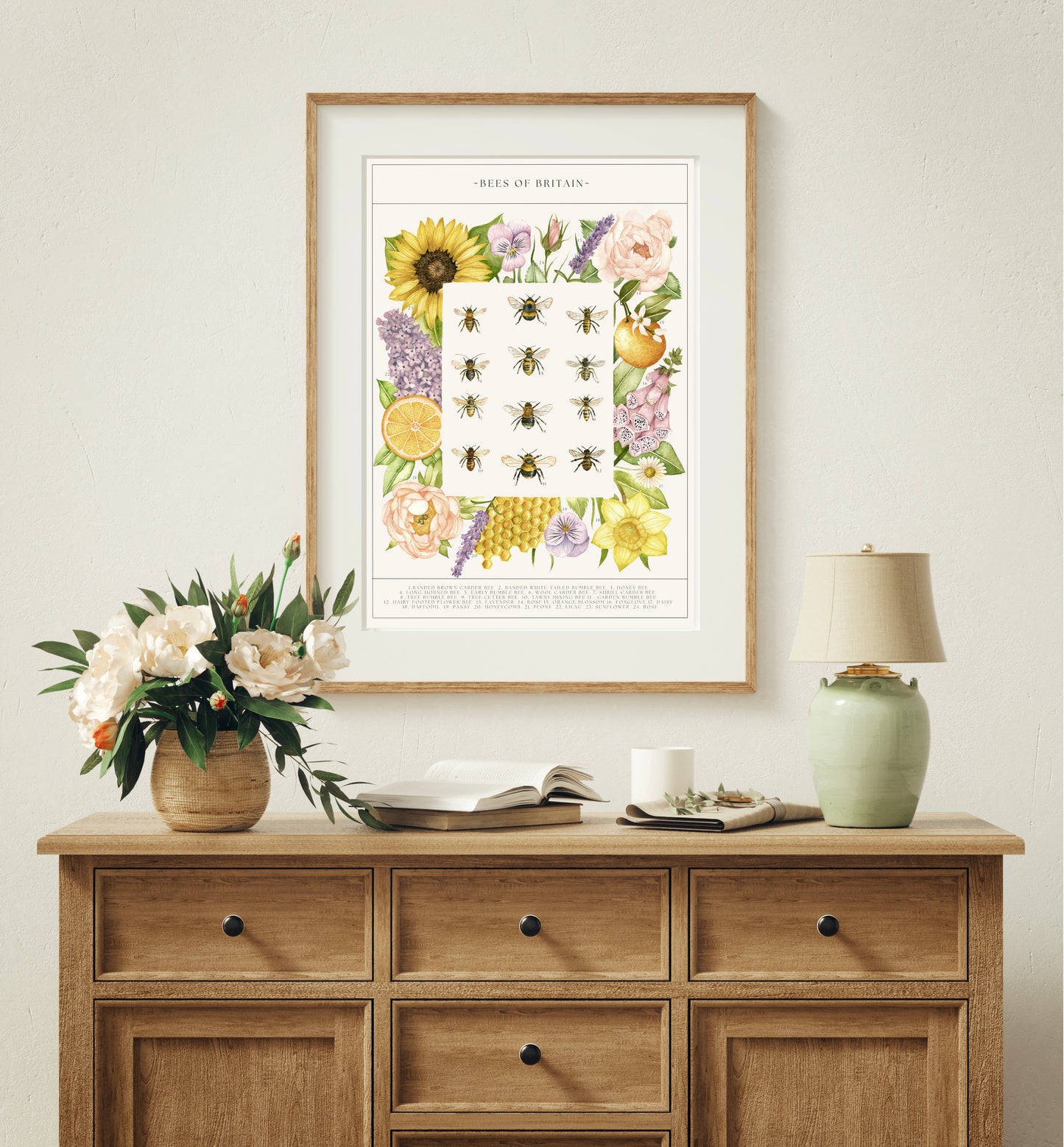 Botanical Bee Guide Watercolour Print