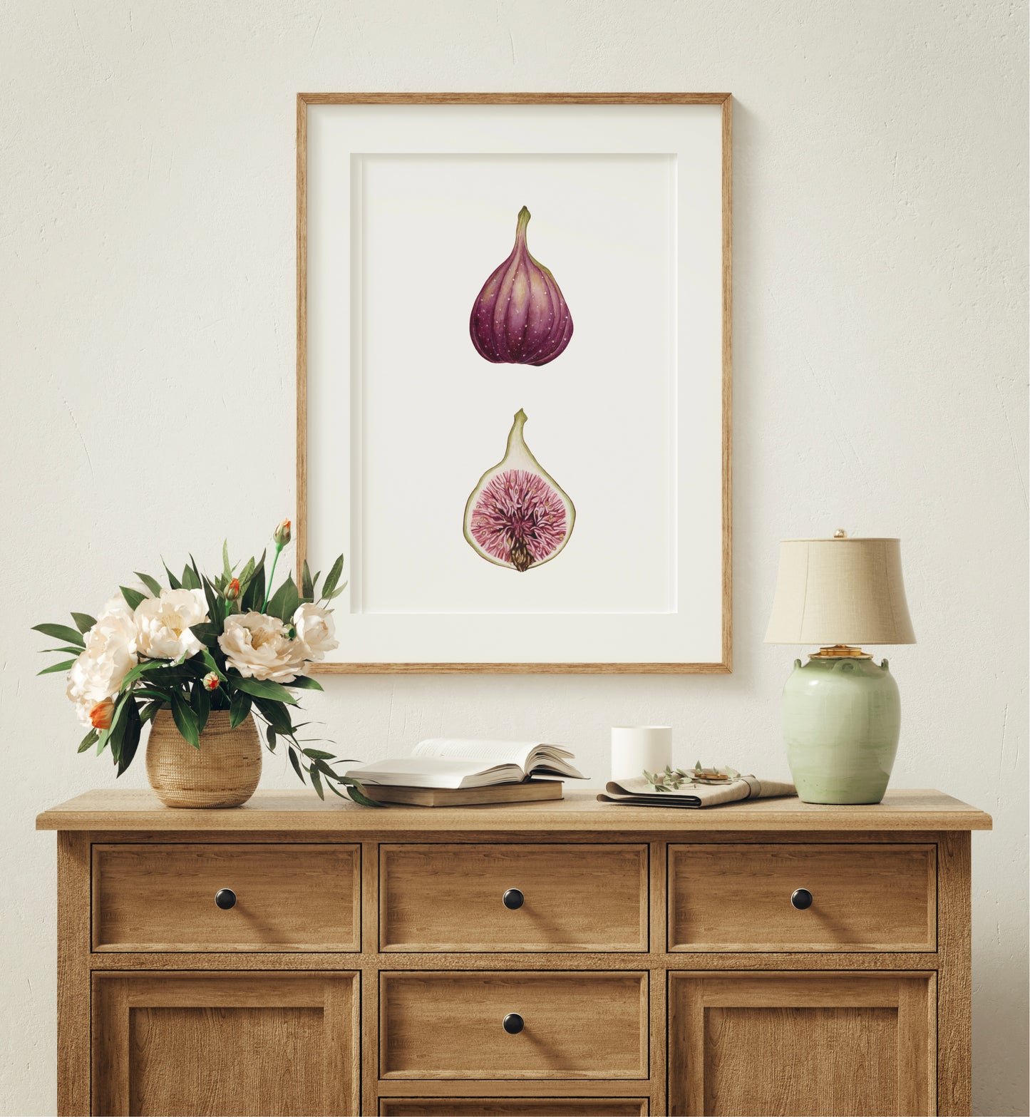 Botanical Figs Watercolour Wall Art Print