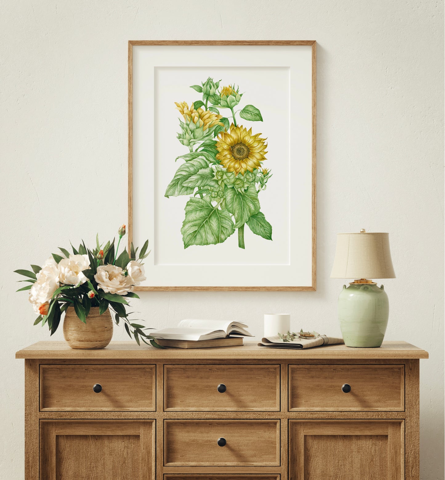 Botanical Sunflowers Watercolour Print