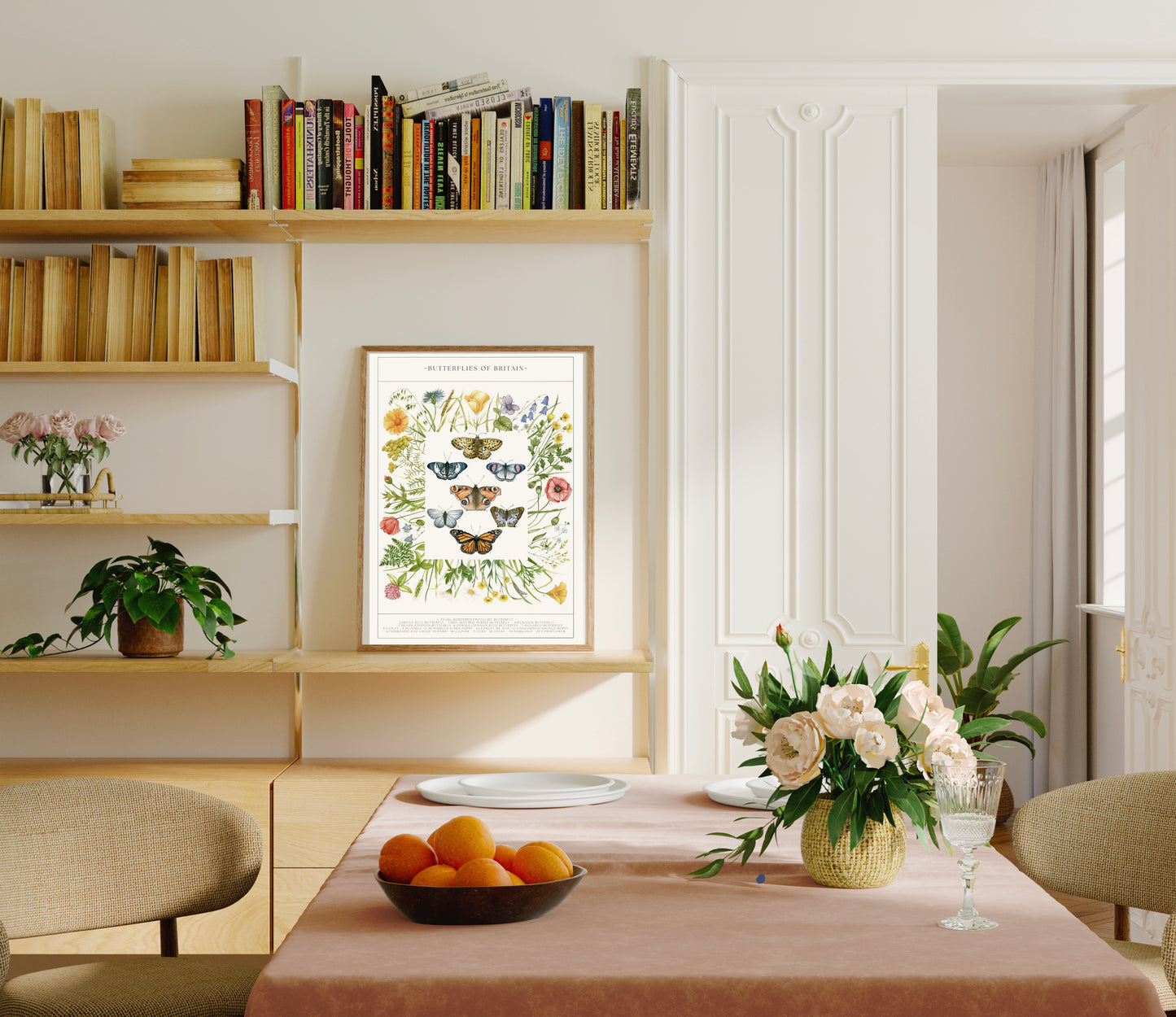 Botanical Butterfly Wildflower Guide Watercolour Print