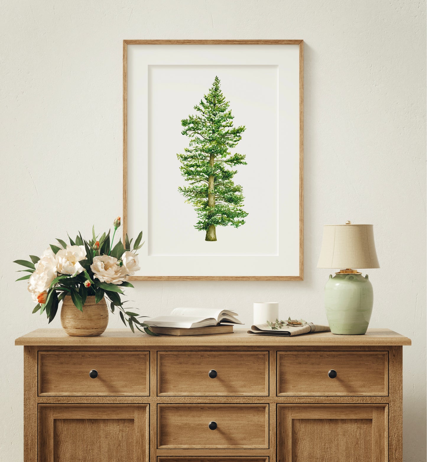 Botanical Redwood Tree Watercolour Print