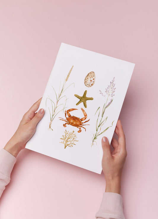 Coastal Aesthetic Watercolour Wall Art Print