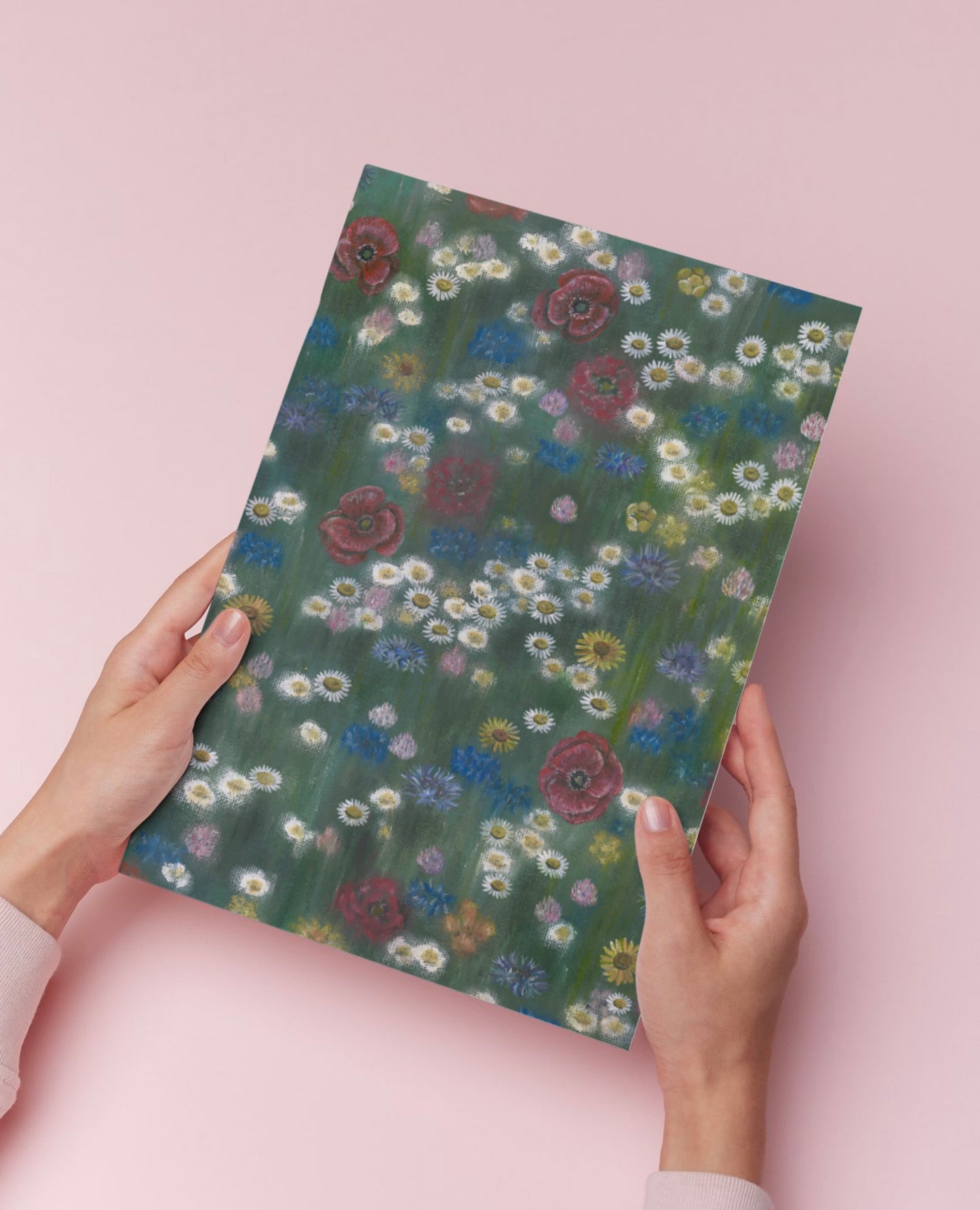 Impressionist Wildflower Field Oil Pastel Print
