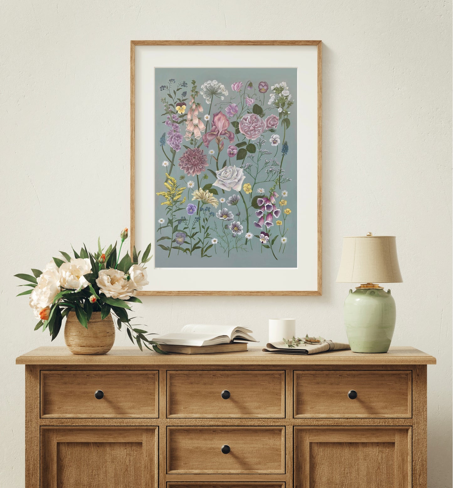 Botanical Spring Flowers Oil Painting Print