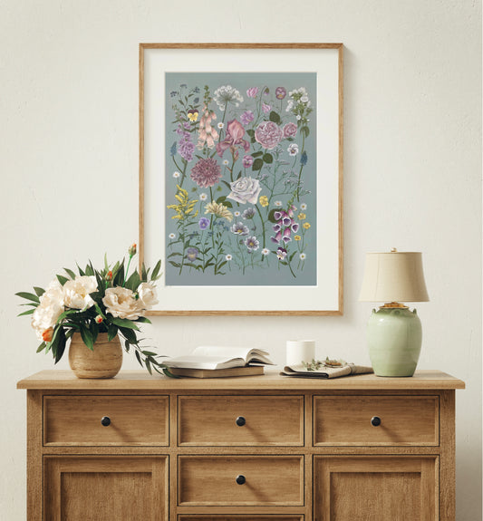 Botanical Spring Flowers Oil Painting Print