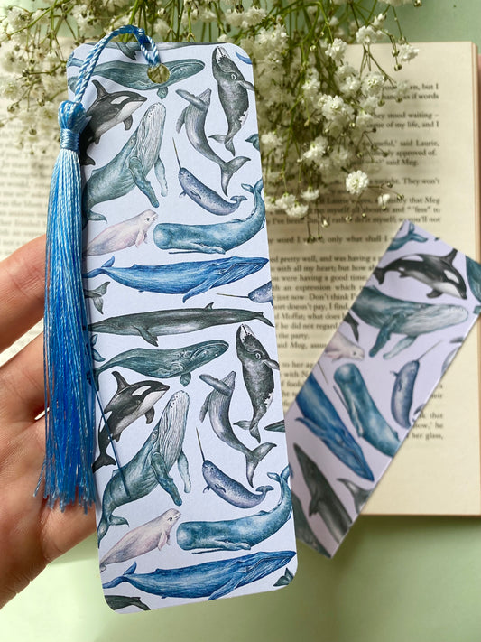 Whales Watercolour Bookmark