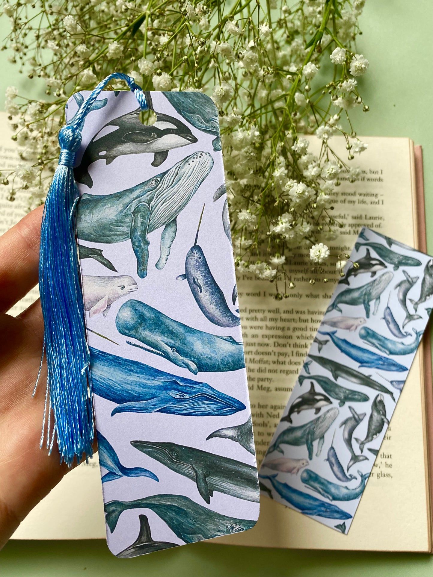 Whales Watercolour Bookmark