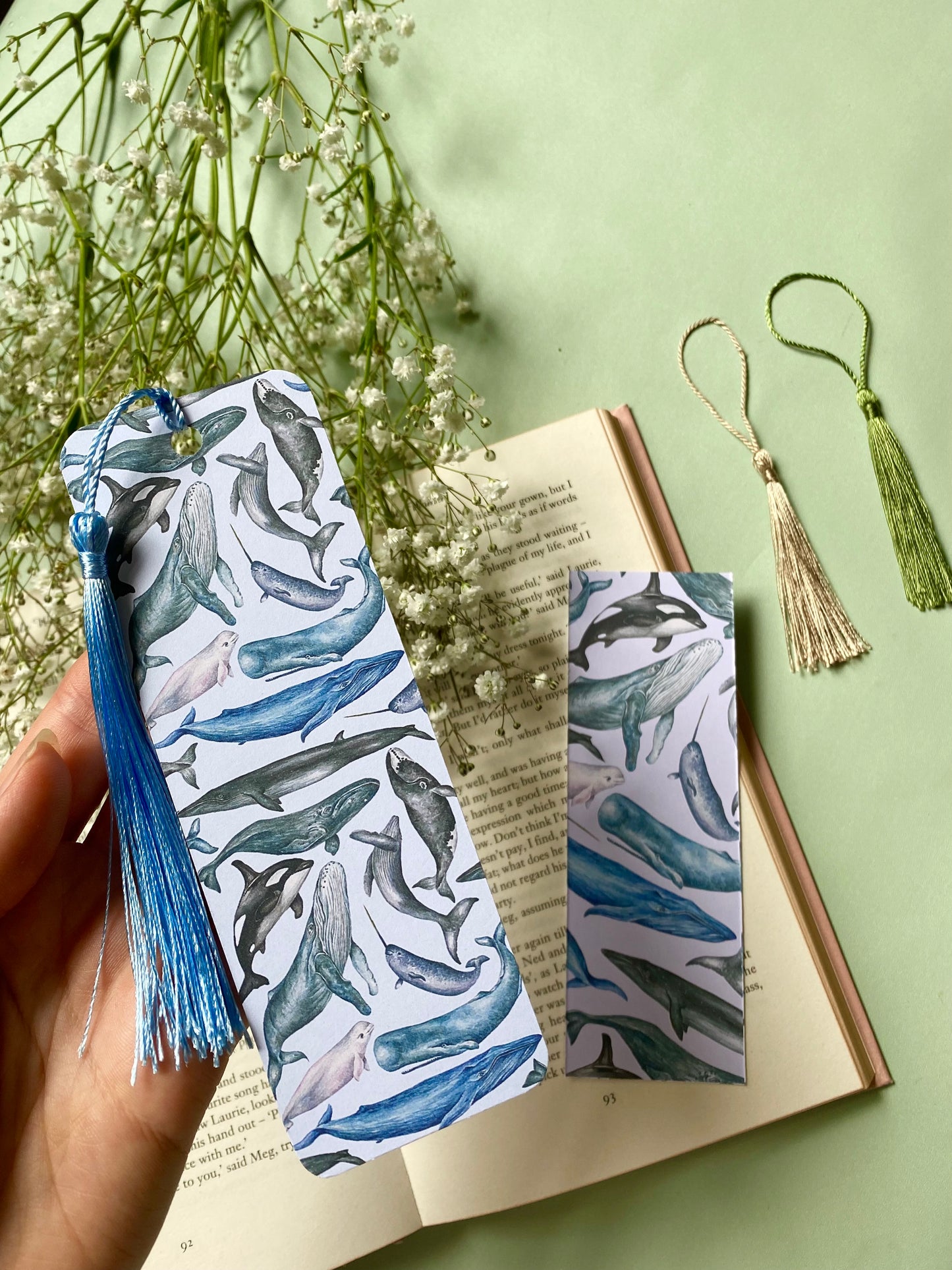 Whales Watercolour Bookmark