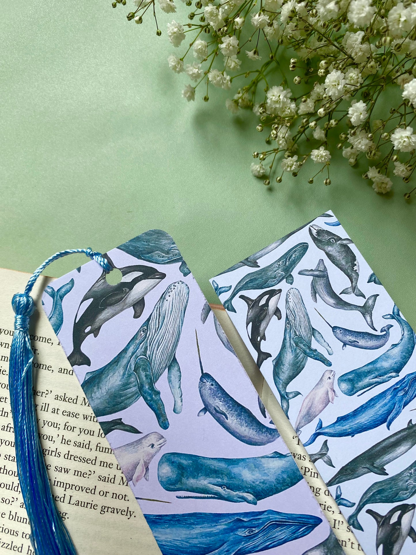 Whales Watercolour Bookmark