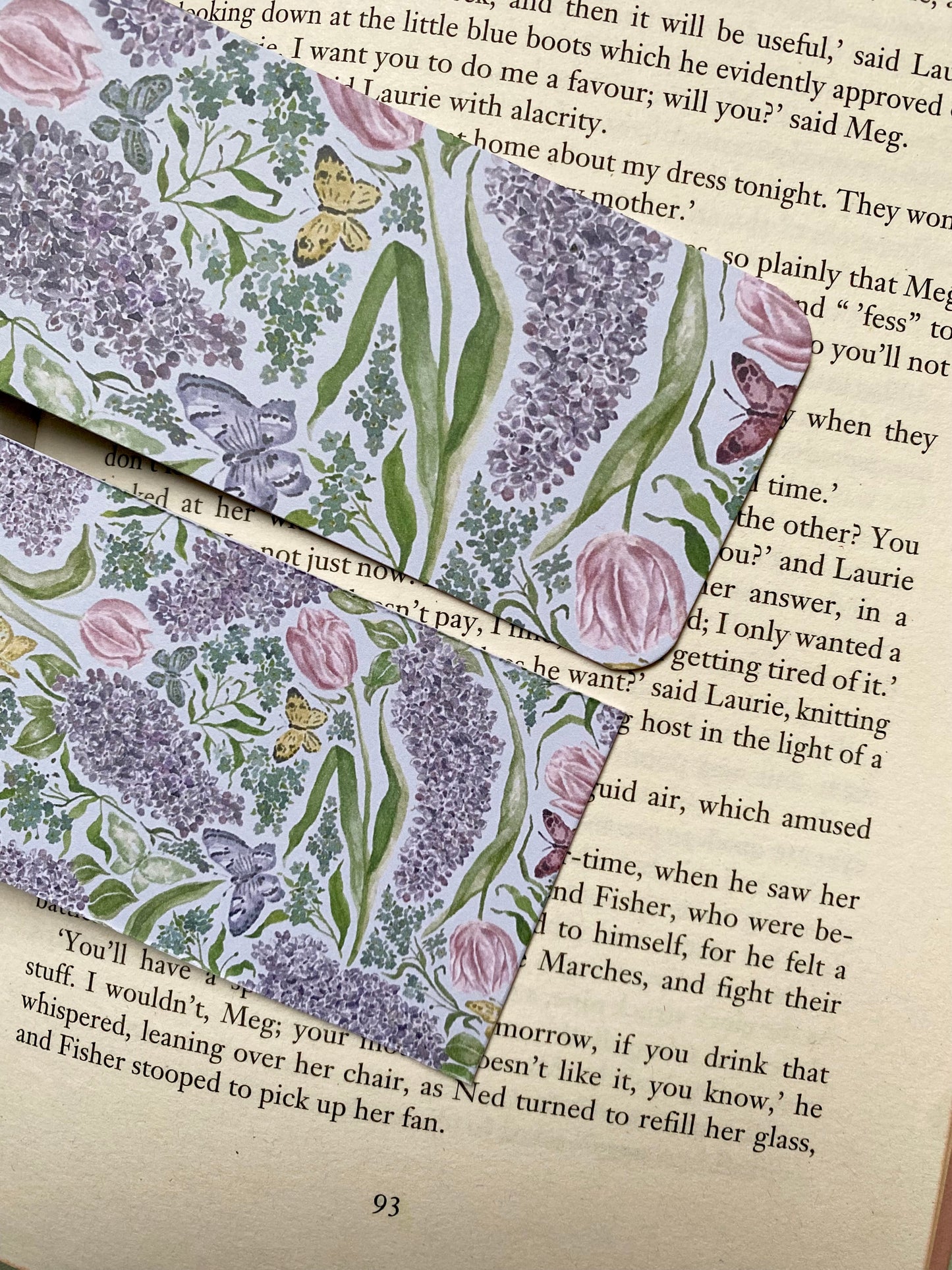 Lilacs and Butterflies Watercolour Bookmark