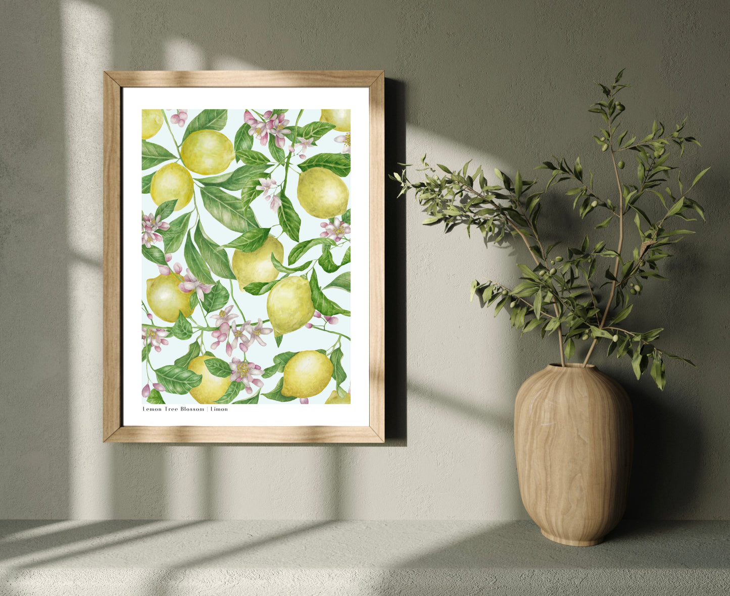 Botanical Lemon Tree Blossom Watercolour Wall Art Print