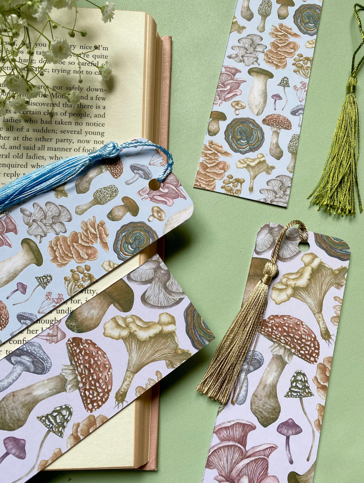 Botanical Mushrooms Watercolour Bookmark