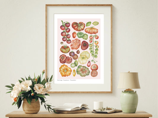 Botanical Heritage Tomatoes Watercolour Art Print